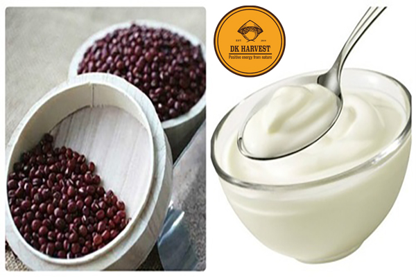 đậu đỏ với sữa chua