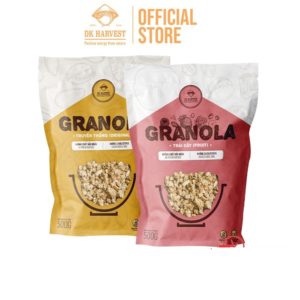 Granola DK Harvest 500g Vị Trái Cây/Truyền Thống - Chứa 30% Hạt, Nguyên Liệu Chất Lượng Cao | Hỗ Trợ Giảm Cân, Tốt Cho Tim Mạch