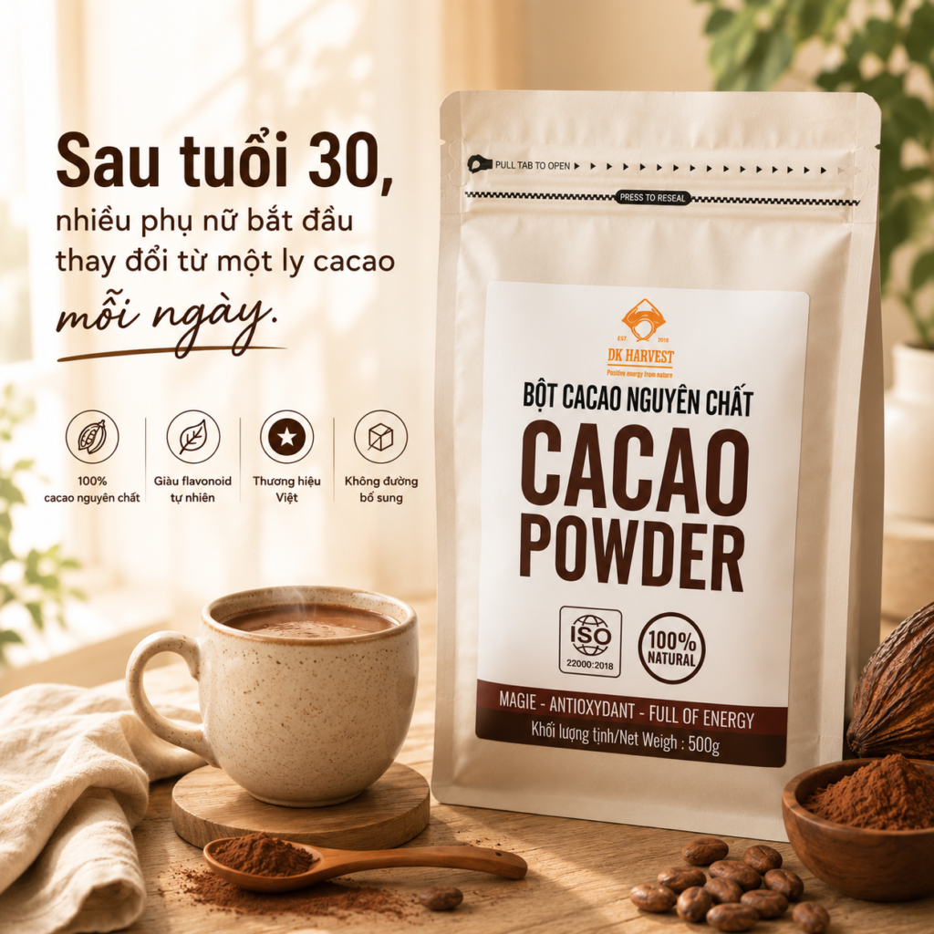 Bột Cacao Nguyên Chất DK Harvest –  Hương Vị Đậm Đà
