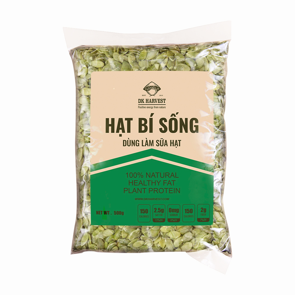 Hạt Bí Xanh Sống DK Harvest – 500g Làm Sữa Hạt, Salad